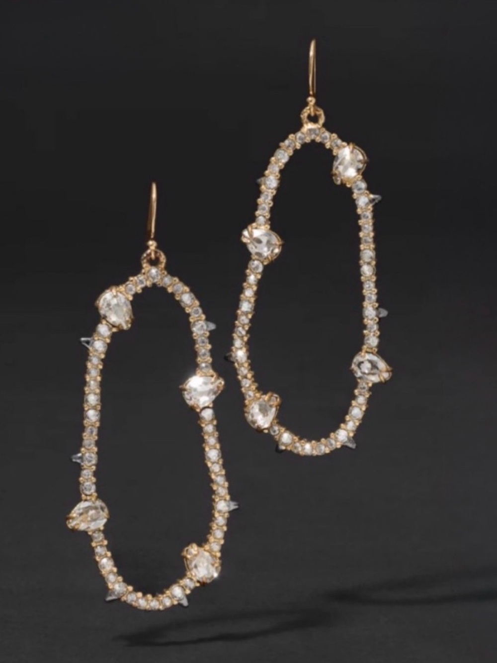 NEW Alexis Bittar Archive Molten Crystal Navette Crystal Drop Earrings OC01